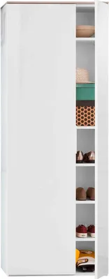 Produktbild von Garderobenschrank GEORG - weiß Hochglanz - 70 x 188 cm