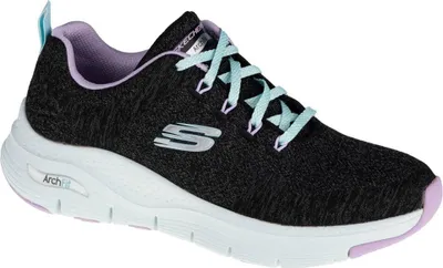 Produktbild von Skechers Arch Fit - Comfy Wave - Schwarz / Violet Textil Größe: 39.5 Normal