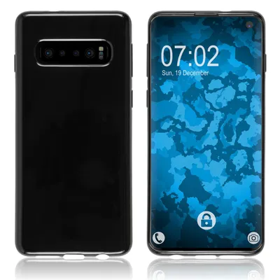 Produktbild von PhoneNatic Case kompatibel mit Samsung Galaxy S10 - schwarz Silikon Hülle transparent Cover