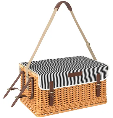 Produktbild von Flechtkorb-Picknickset – Picknickkorb – Picknicktasche – Picknickkoffer – Picknickbox – Für 4 Personen