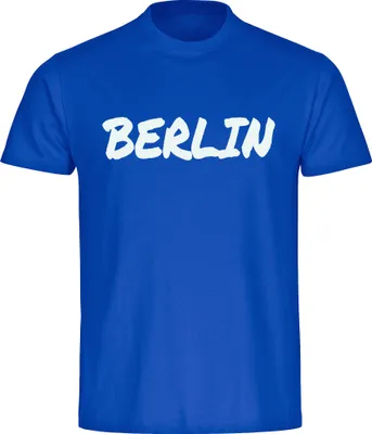 Produktbild von multifanshop Herren T-Shirt - Berlin blau - Textmarker, blau, Größe 5XL