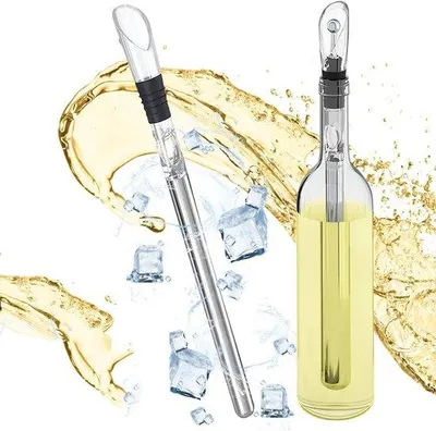 Produktbild von Rostfreier Weinservice-Stab - Wein-Kühlstab - Geschenk für Freundin - Rot-Weiß