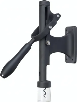 Produktbild von BarCraft - Professioneller wandmontierter Korkenzieher mit Flaschenöffner, Metall, Schwarz, 31,5 x 6,5 x 26 cm