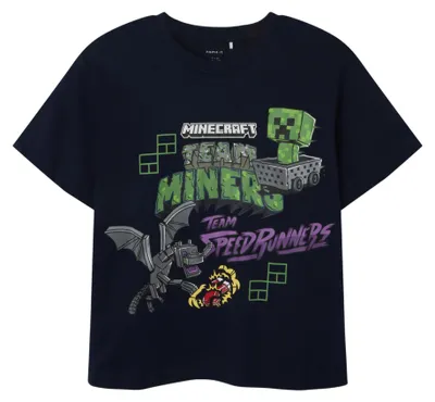 Zdjęcie produktu dla NAME IT, koszulka dla chłopców, model Nkmjahi Minecraft Nreg Ss Top Noos Bfu, marynarka w kolorze granatowym, rozmiar 116 EU