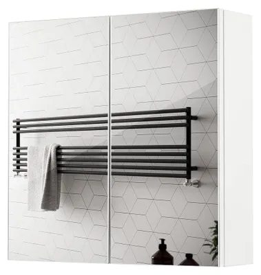 Productafbeelding van Spiegelkast voor de badkamer, met 2 deuren, 2 planken, 45 x 13 x 45 cm