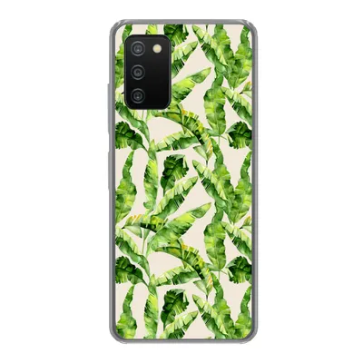 Produktbild von MuchoWow® Handyhülle Schutzhülle Hülle für Samsung Galaxy A03s Palmenblatt - Muster - Tropisch Silikon Softcase Handy Hülle - Schutz