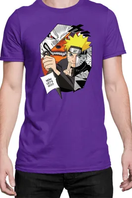 Produktbild von Herren T-Shirt Naruto Naruto & Kurama, Man M / Lila
