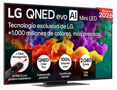 Zdjęcie produktu dla LG QNED evo AI MiniLED 55QNED86B6B, 139,7 cm (55"), 3840 x 2160 px, QNED MiniLED, Smart TV, Wi-Fi, Czarny