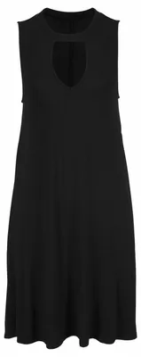Produktbild von BEACH TIME Strandkleid mit modischem Ausschnitt und Taschen, Jerseykleid schwarz Größe 38
