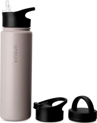 Produktbild von Trinkflasche Edelstahl 750ml Thermo Flasche Wasser Sport isoliert Beige Vinsun
