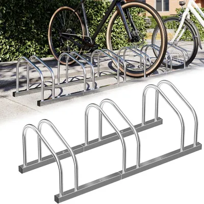 Productafbeelding van Fietsstandaard vloer of muur - Verchroomd staal - Met montagemateriaal