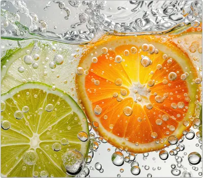 Produktbild von Spritzschutz Herdabdeckplatte Schneidebrett aus Glas Frucht Spritzer 1-Teilig (60x52cm)