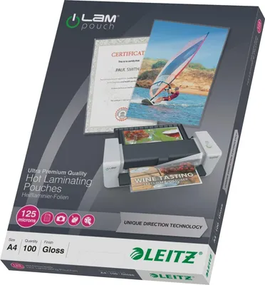 Produktbild von Laminiertaschen iLAM A4 125mic glänzend VE=10x100 Stück