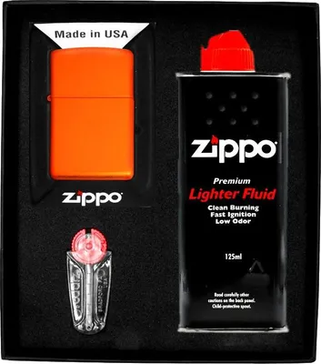 Produktbild von ZIPPO Feuerzeug ORANGE MATTE Geschenkset Nr. 1