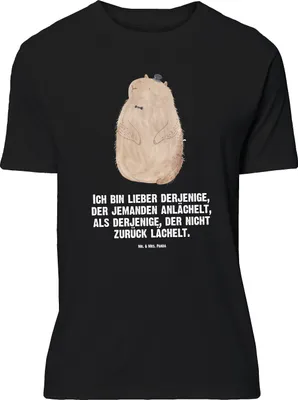 Produktbild von Mr. & Mrs. Panda T-Shirt Murmeltier - Schwarz - Geschenk, Lustige Sprüche, Knigge, Fröhlichkeit, Freundlichkeit, Tshirt, Respekt, Shirt, Lustiges, Anstand, mit Spruch