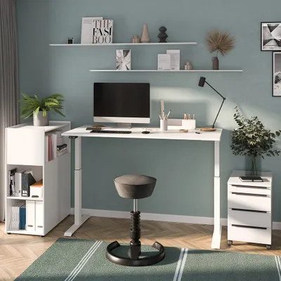 Produktbild von Büromöbel Set 3-teilig MEMPHIS-01 mit Schreibtisch 180x80cm in weiß