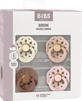 Produktbild von Bibs Boheme Schnuller - 4er - Pack - Size 1 - Ivory/Blush/Woodchuck/Blossom | Schnuller & Schnullerbänder