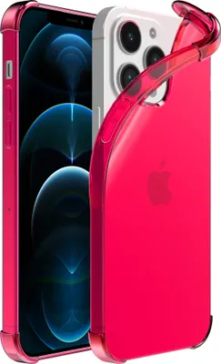 Produktbild von Smartphonica iPhone 12/12 Pro  transparente stoßfeste Silikonhülle mit Bumper - Neon Pink