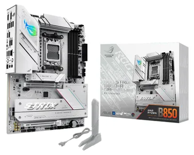 Produktbild von ASUS ROG STRIX B850-A GAMING WIFI, AMD, Sockel AM5, AMD Ryzen 7000 Series, AMD Ryzen 8000 Series, AMD Ryzen 9000 Series, Sockel AM5, DDR5-SDRAM, 256 GB