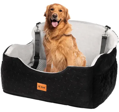 Autostoel für Hunde L, Schwarz, bis 25 kg, für große Hunde