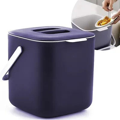 Obrázek produktu pro Kuchyňský koš na bioodpad – 4 l – nádoba na běžný bioodpad v kuchyni, fialová