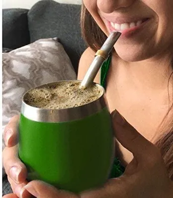 Produktbild von Famanu Matebecher Doppelwandig - Edelstahl, 237 ml, grün