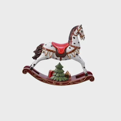 Produktbild von Ornament Wohnungsdeko Dekofigur Weihnachtsdeko ROCKING HORSE Pferd 21,5x18,5x5 cm HOMLA