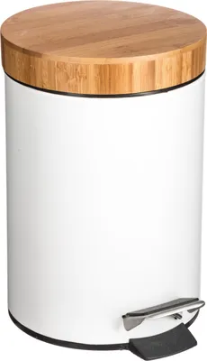 Produktbild von Mülleimer mit Bambusdeckel NATUREO 3L, weiß
