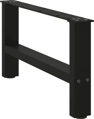 Image de Pieds de table basse Noir 2 pièces 60 x (30-31) cm Acier
