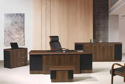 Produktbild von Bürotisch Büromöbel Komplettbüro Schreibtisch Set 4tlg Holz Braun Büro