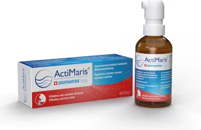 Produktbild von ActiMaris Oropharynx Spray bei Entzündungen und Infektionen 50 ml