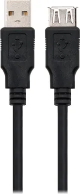 Produktbild von Ewent EC1066, 1,8 m, USB A, USB A, USB 2.0, 0,48 Gbit/s, Schwarz