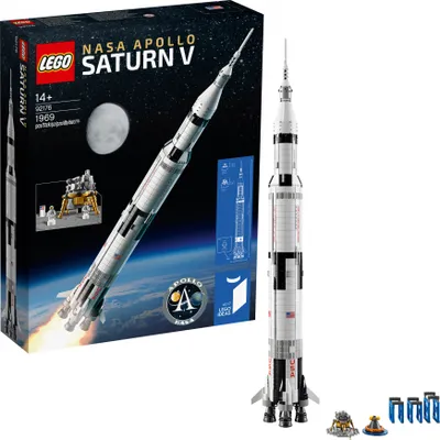 Obrázok produktu pre LEGO Ideas NASA Apollo Saturn V Building Set, Stavebnica, 14 rok / roky, Plast, 1969 kusov, 2,46 kg