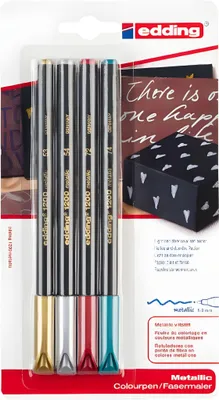 Produktbild von Edding Colourpen mtllc gd/slbr Bl sort. 92837