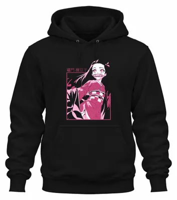 Obrázok produktu pre Nezuko Kimetsu no Yaiba Demon Girl Bamboo Anime Gift Uni mikina s kapucňou, čierna, S