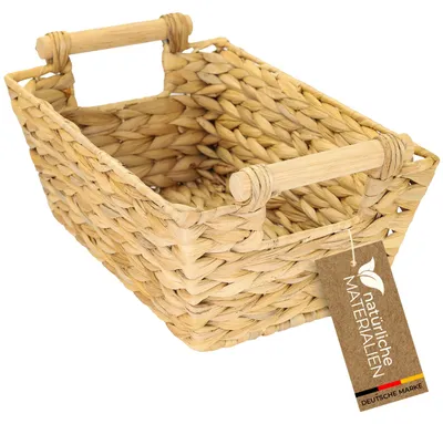 Flechtkorb aus Wasserhyazinthe mit Griffen 30 cm von HMF