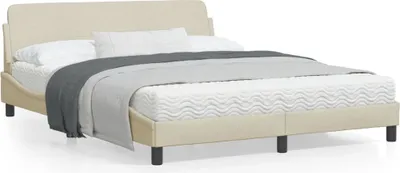 Produktbild von Bettgestell mit Kopfteil Creme 160x200 cm Stoff 373210