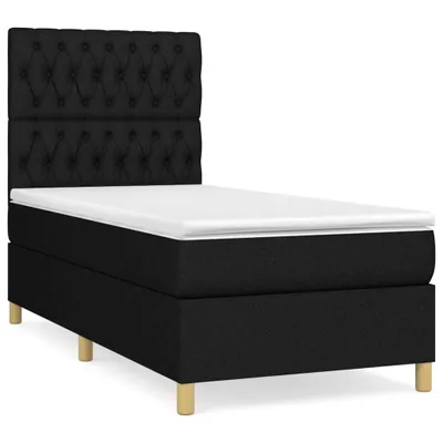 Obrázek produktu pro vidaXL Postel Boxspring s matrací černá 90x200 cm Látka