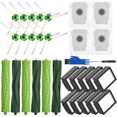 Ersatzteile für Roomba i7/j7 – 3 Gummibürsten, 10 Filter, 10 Seitenbürsten