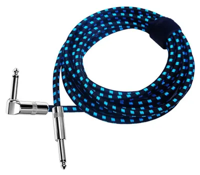 Zdjęcie produktu dla Kabel instrumentalny Kabel gitarowy - Jack mono 6,35 mm - 3 m - Oplot tekstylny - Tweed