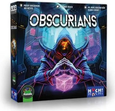 The image shows the retail box of the board game Obscurians.