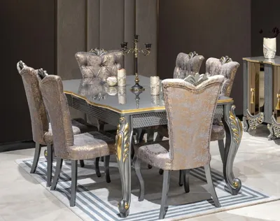 Produktbild von Luxus Esszimmer Essgruppe Esstisch Stühle Möbel Essgarnitur  8tlg.