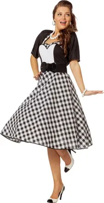 Produktbild von W4149-38 schwarz-weiß Damen Petticoatkleid Boogie Woogie Rock n Roll Gr.38