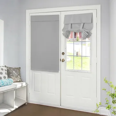 Imagen del producto de Cortina francesa opaca, con aislamiento térmico, 1 panel, color gris claro, para puertas y ventanas