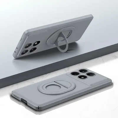 Immagine prodotto di Per Xiaomi Redmi K70E / Poco X6 Pro MagSafe Custodia protettiva con design antiurto Anello Grigio