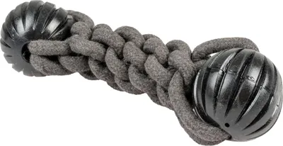 Produktbild von Duvo+ Hundespielzeug Eco-Seilstock & 2 Gummibälle grau