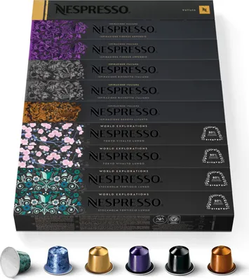 Produktbild von NESPRESSO ORIGINAL Auswahl an Espresso und Lungo Kaffees, helle bis dunklere Röstungen, 100 Kaffeekapseln
