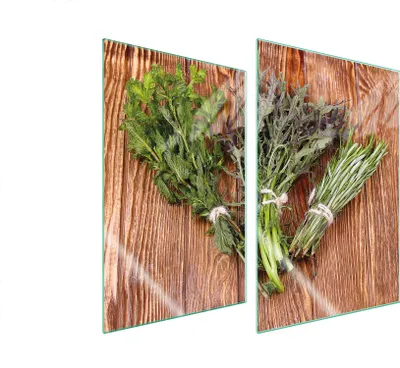 Obrázok produktu pre Kryt varnej dosky 2 kusy 35x52 keramický kryt varnej dosky sklenená doska na krájanie korenia drevo