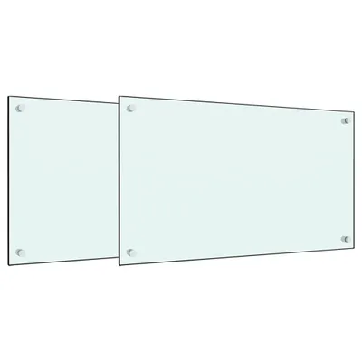 Obrázok produktu pre Kuchynské zásteny 2 ks biele 70x50 cm tvrdené sklo