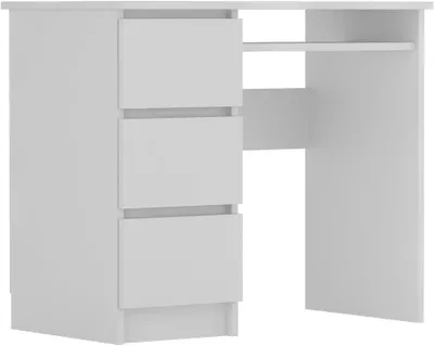 Image de Bureau Shefa Line CINA 90x50cm Blanc 3 Tiroirs Support Clavier Informatique